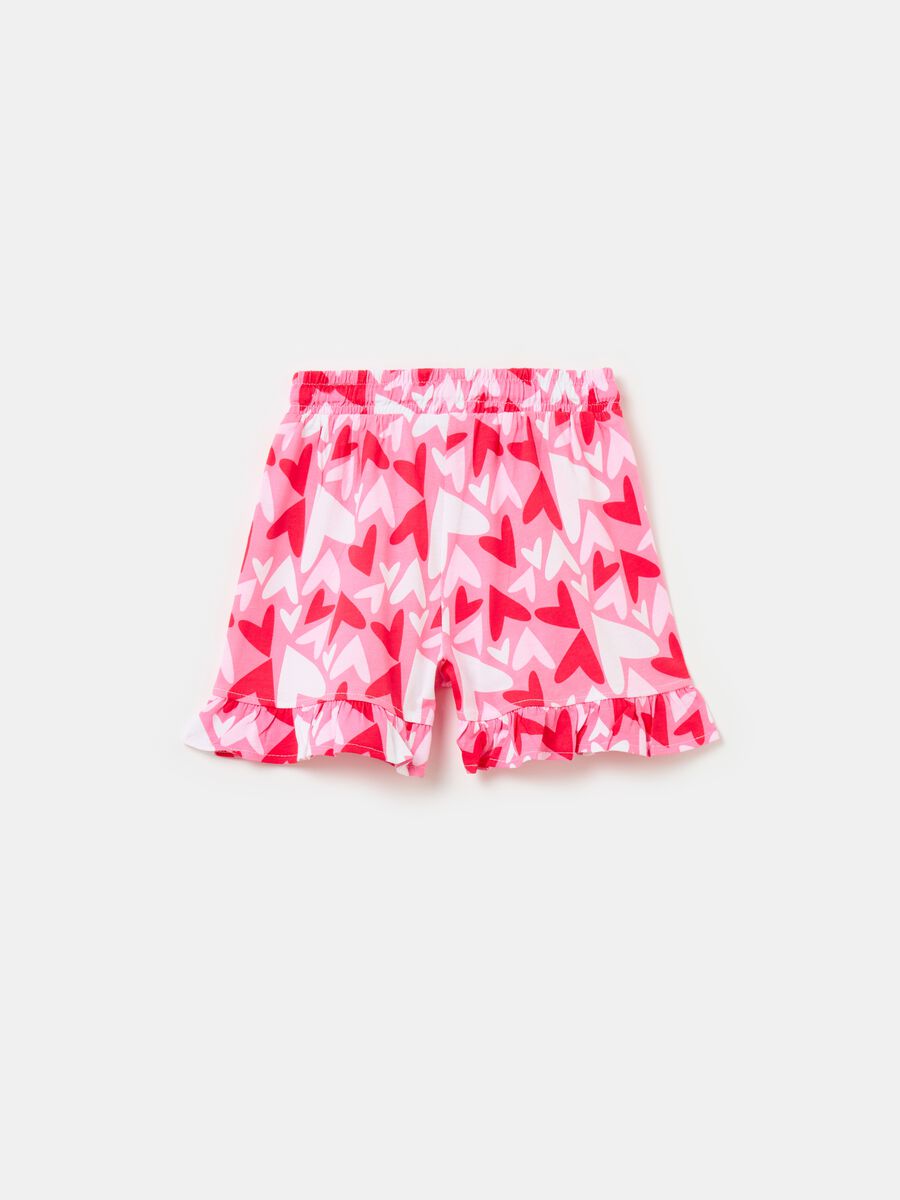 Cotton shorts with frills and drawstring_1