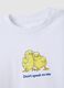 White pure cotton regular fit t-shirt with chicks_5