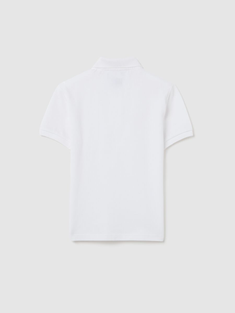White Short Sleeve Cotton Polo_1