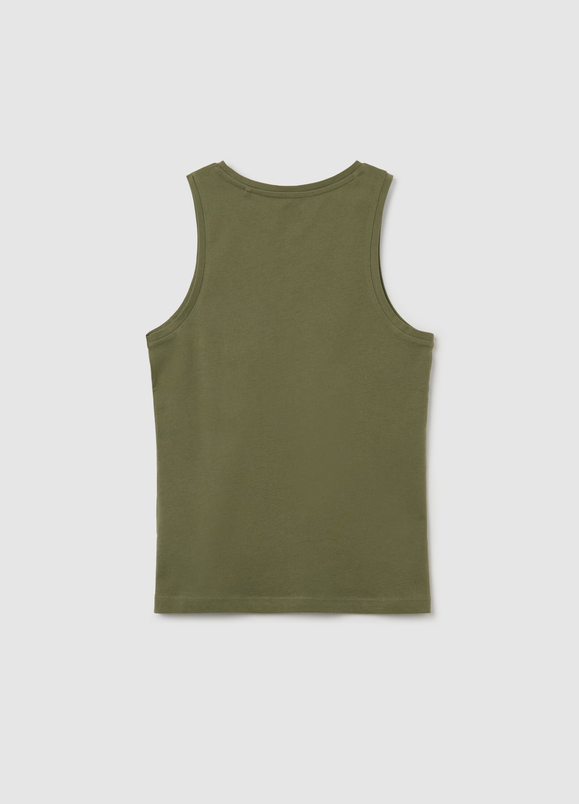 Canotta verde in cotone