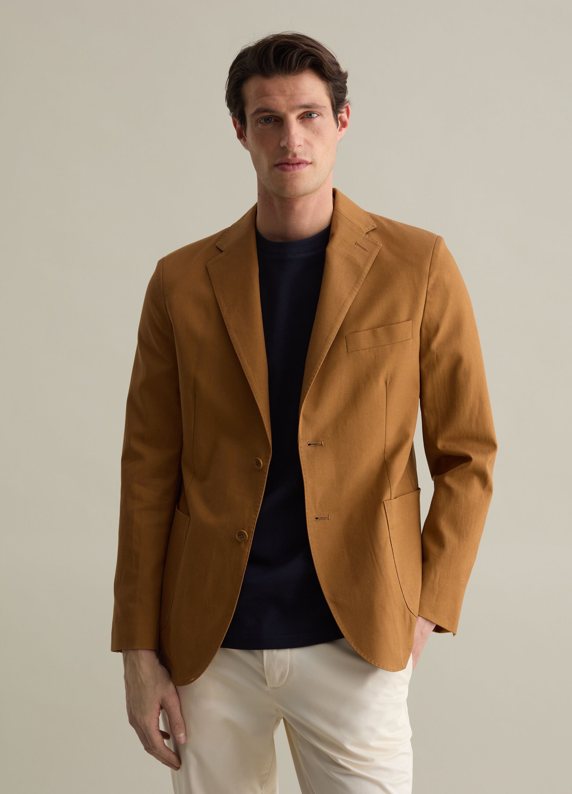 Blazer in Lyocell, cotone e lino