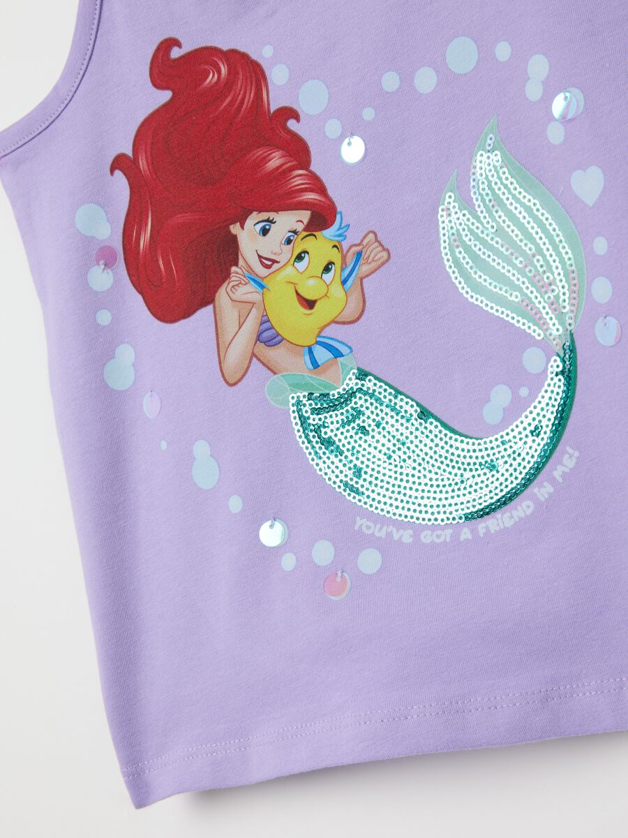 Girls' purple regular fit stretch cotton top with Disney print_2