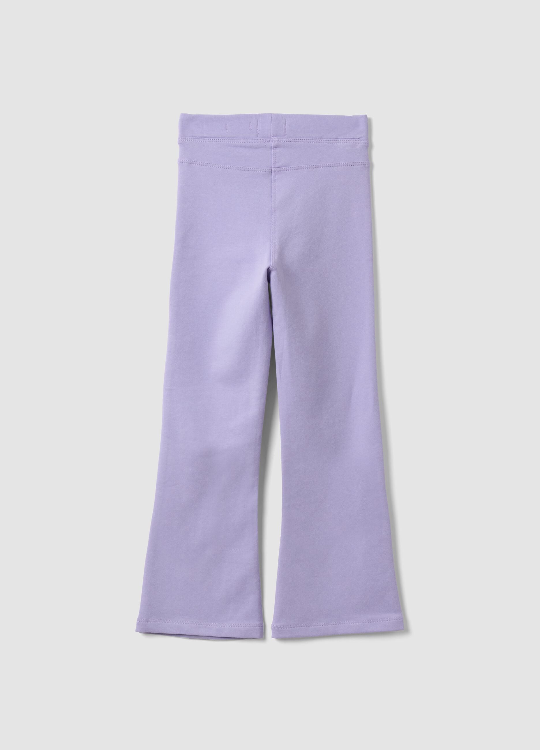 Purple organic cotton flared trousers