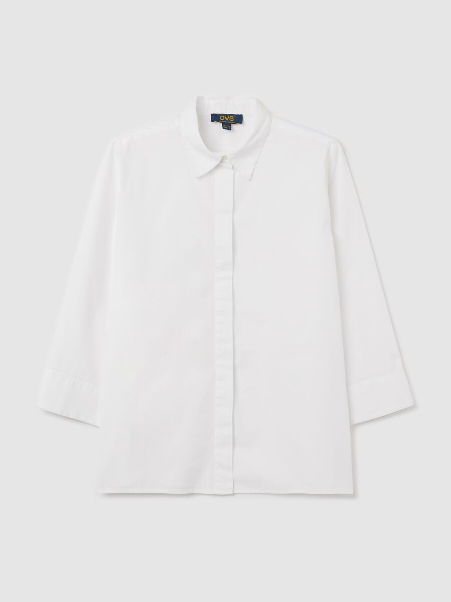 White shirt with three-quarter-length sleeves_4