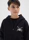 Black regular fit cotton blend kids' sweatshirt with print_2