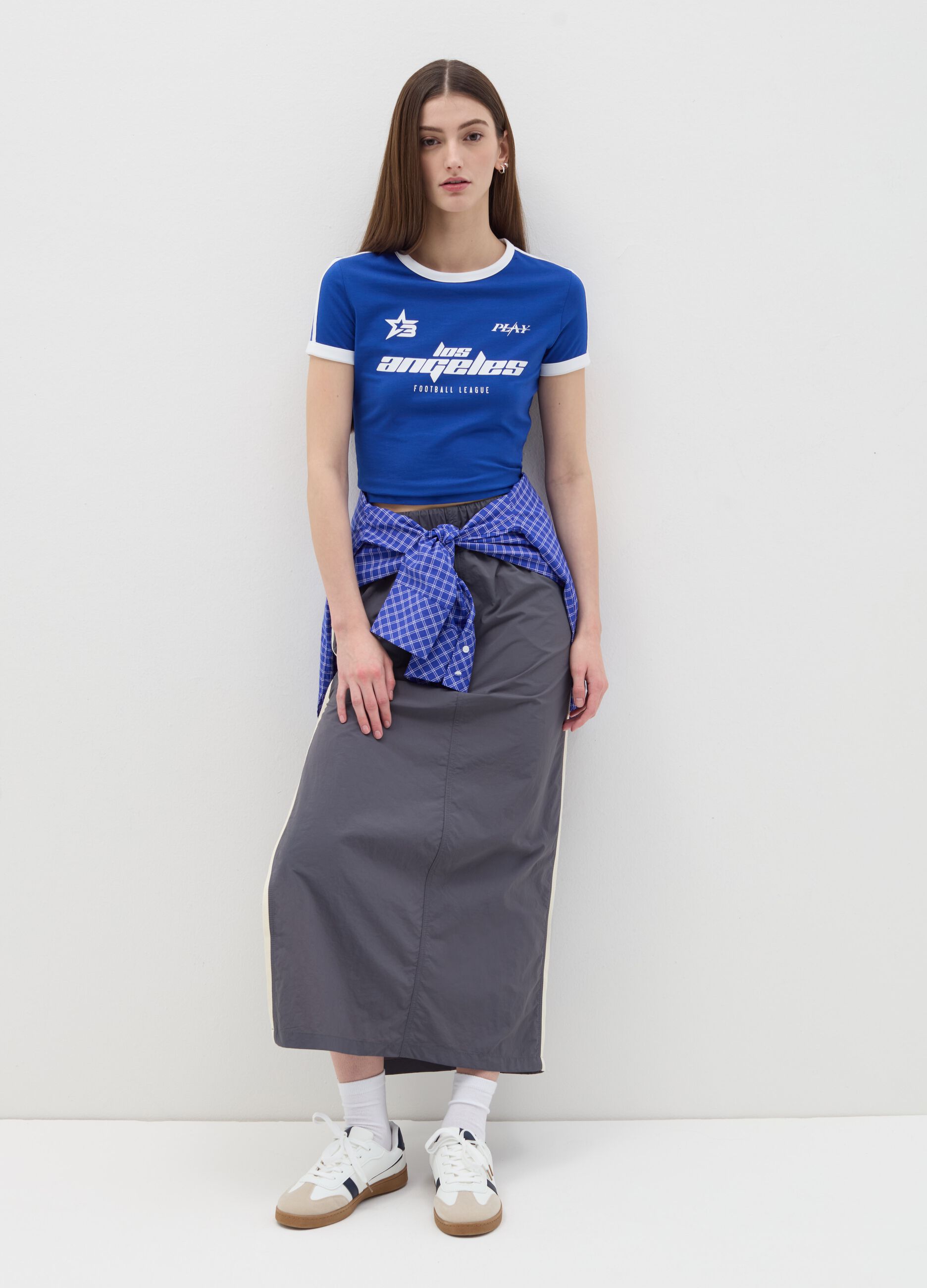 Cropped T-shirt with print