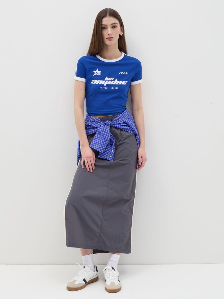 Cropped T-shirt with print_1