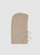 Beige stretch wool jersey-knit balaclava_0