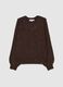Brown oversized sweater with round neckline_4