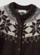 Brown jacquard wool-blend cardigan, regular fit_1