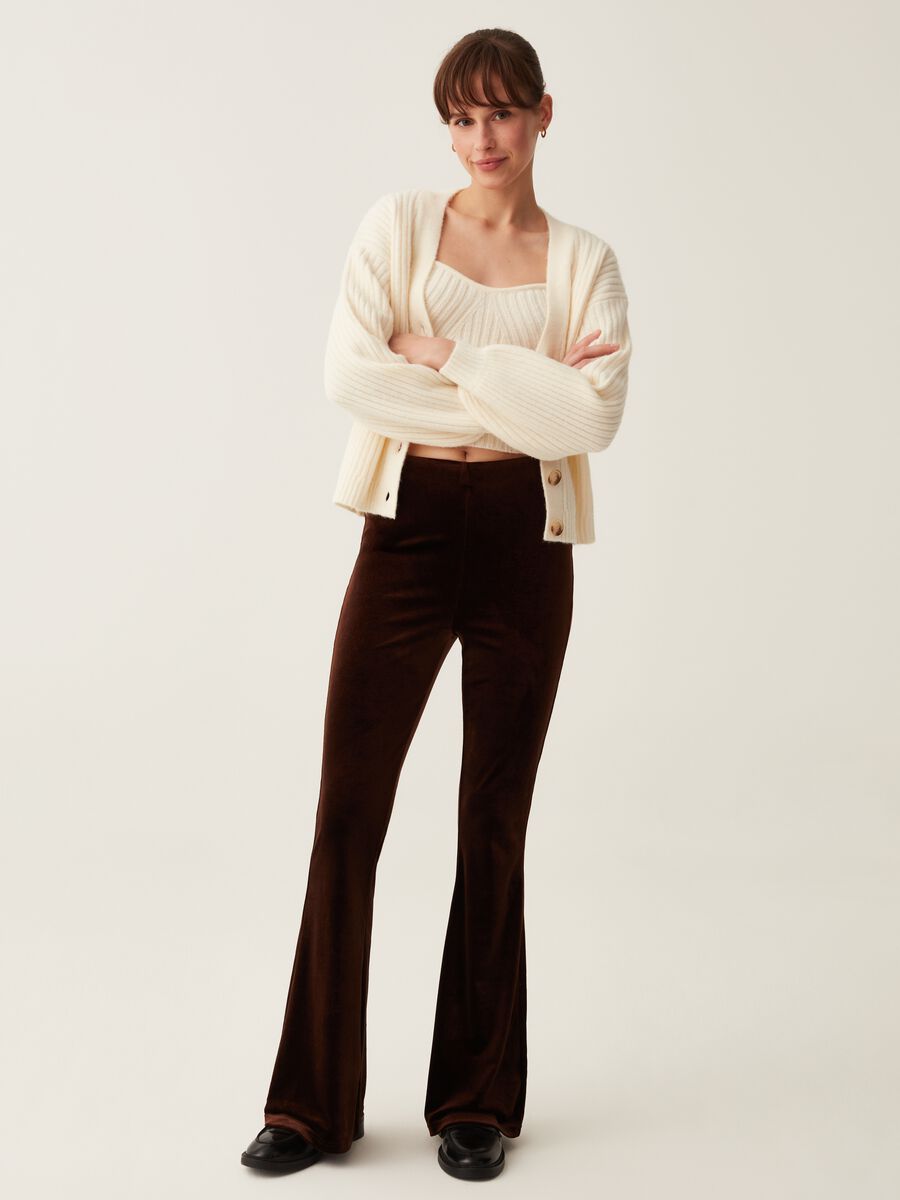 Pantaloni flare fit in velluto_0