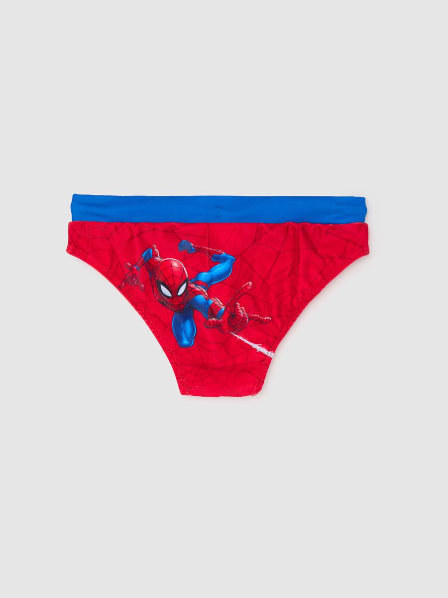 Red swimming briefs with Spider-Man print for boys_1