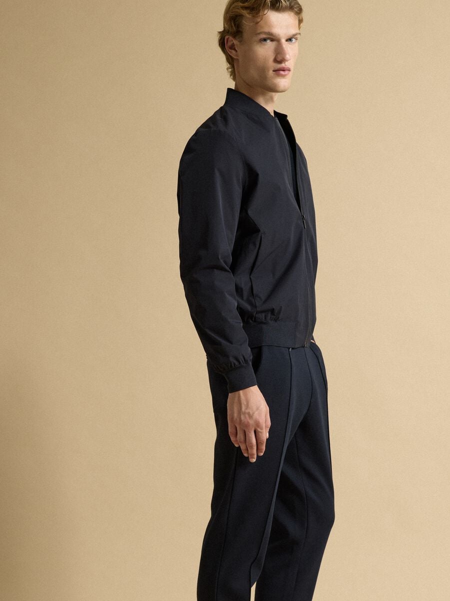 Blue regular-fit zip jacket_1