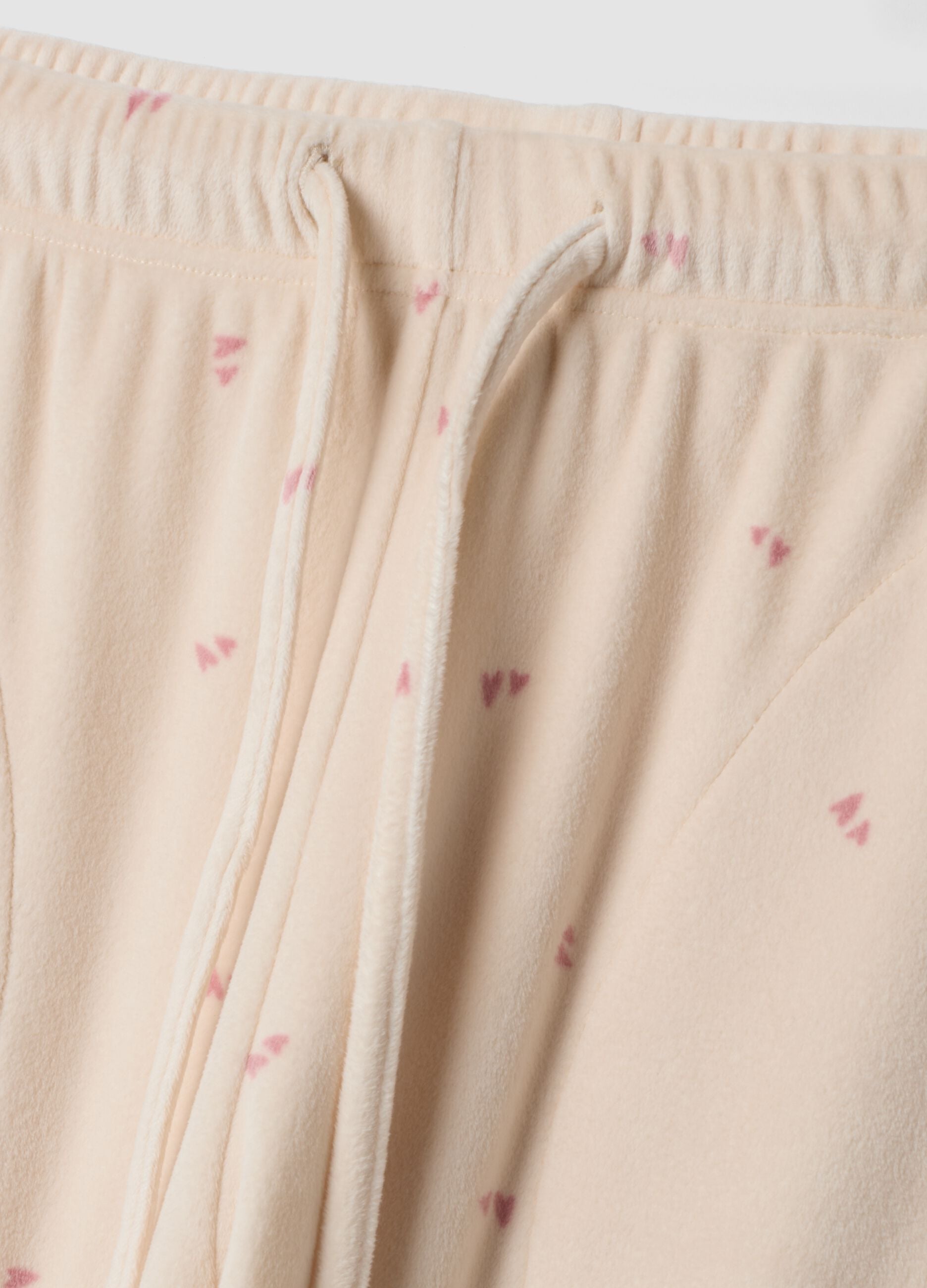 Beige stretch-fabric pyjama trousers