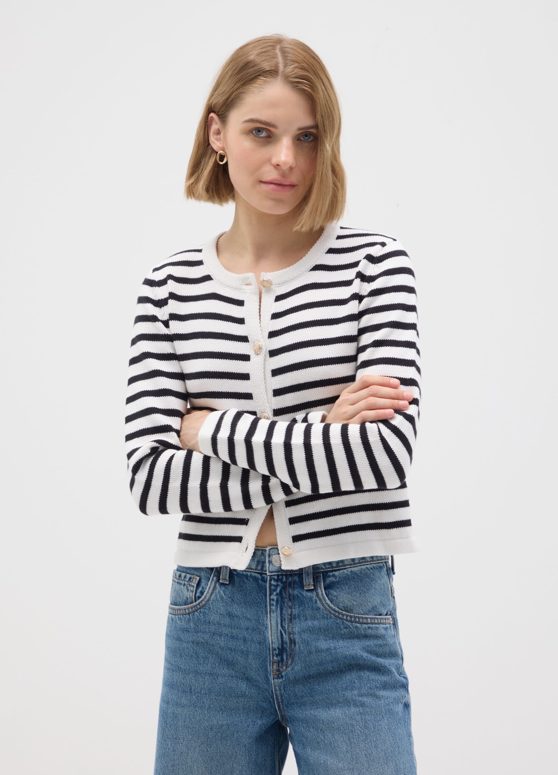 Multicoloured Regular Fit Pure Cotton Cardigan