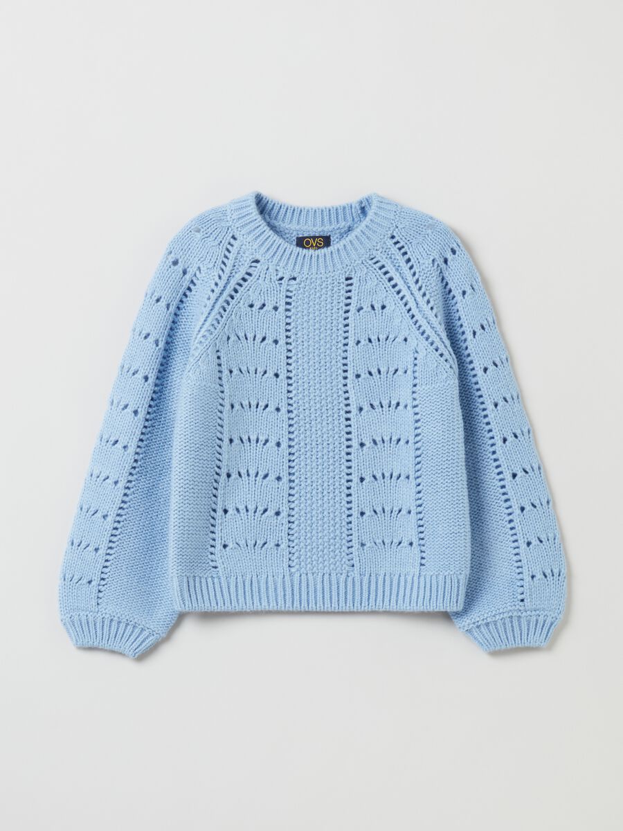 Pullover con trama traforata_0