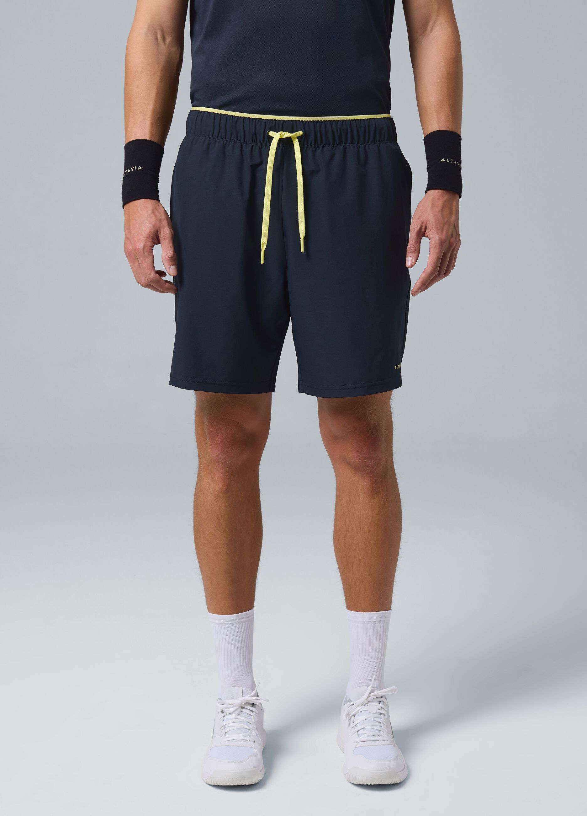 Black ALTAVIA COURT stretch-fabric sports shorts