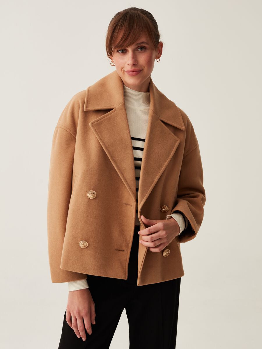 Cappotto corto doppiopetto oversize_0