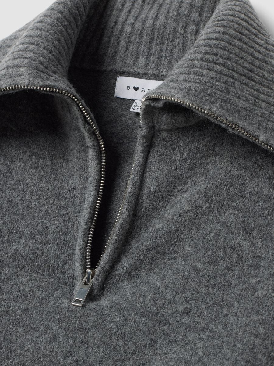 Grey half-zip stretch wool jumper_1