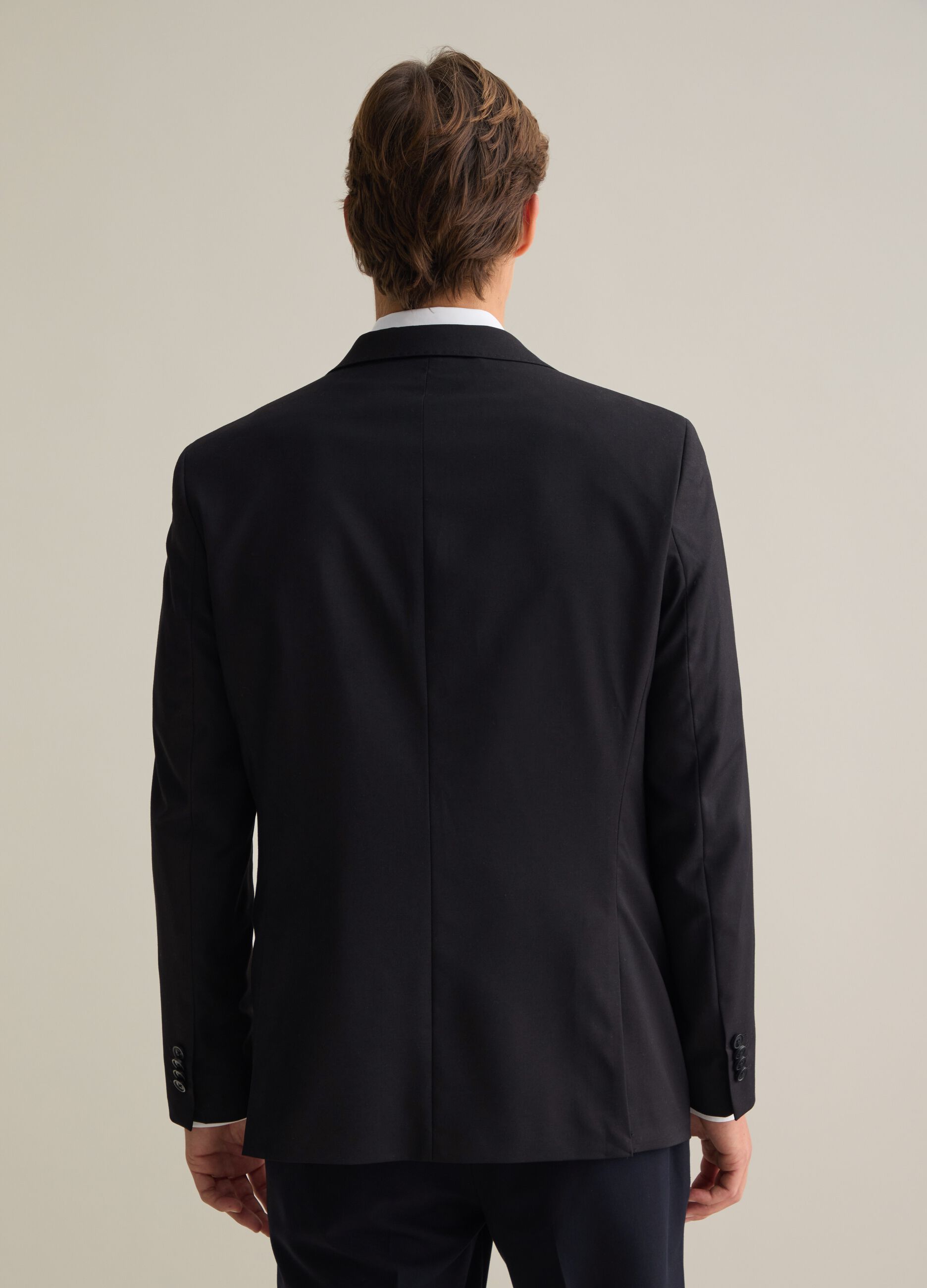 Men's Black Mixed Regular Fit Blazer