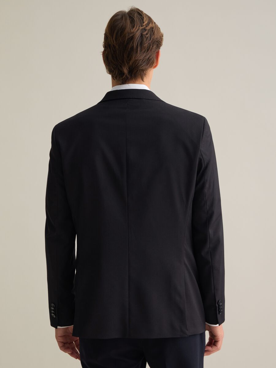 Men's Black Mixed Regular Fit Blazer_2