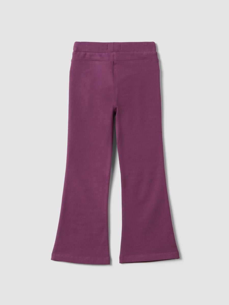 Treggings viola flare in cotone organico elasticizzato_2