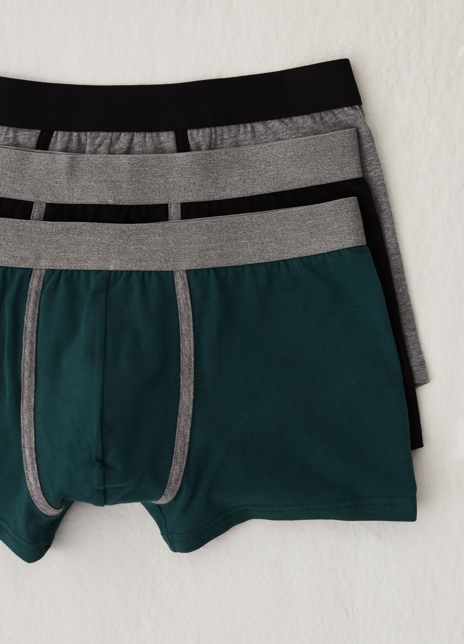 Tripack boxer con profili a contrasto