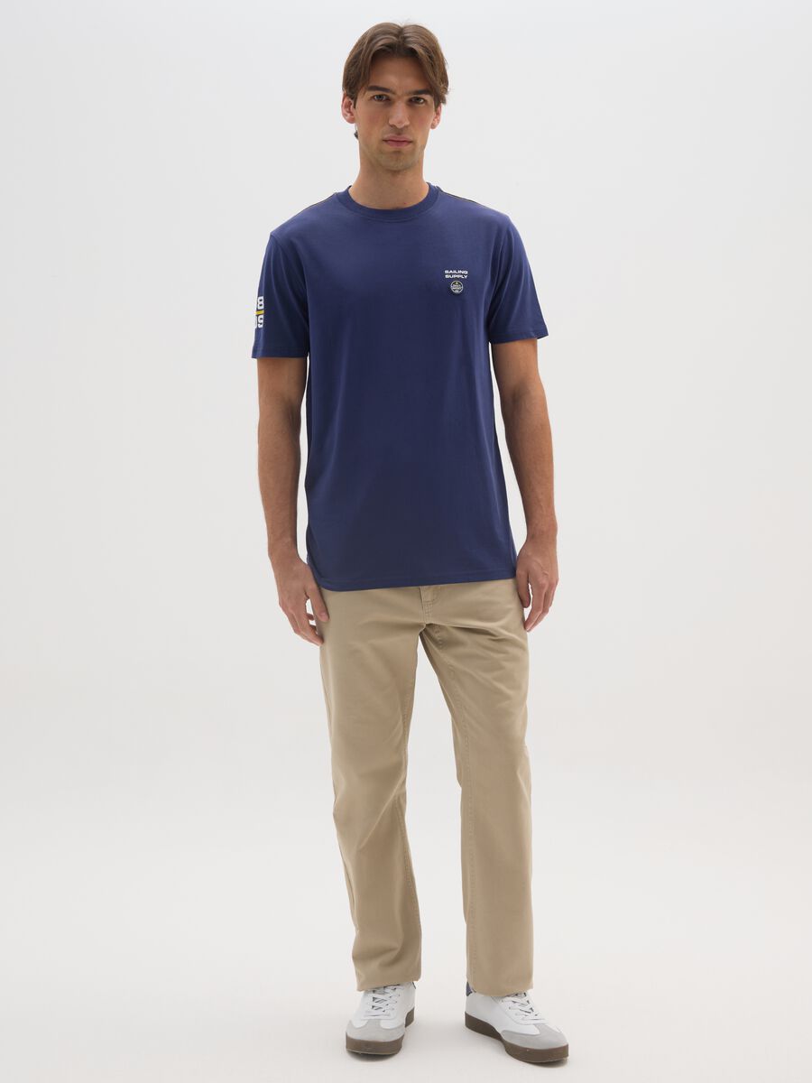 T-shirt in puro cotone blu_1