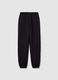 Girls' black jogger pants in pure cotton regular fit with print_4