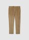 Beige Stretch Cotton Regular Fit Trousers_0