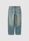 Jeans baggy blu in puro cotone elasticizzato_4