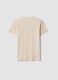Boy's regular fit beige pure cotton T-shirt with print_1