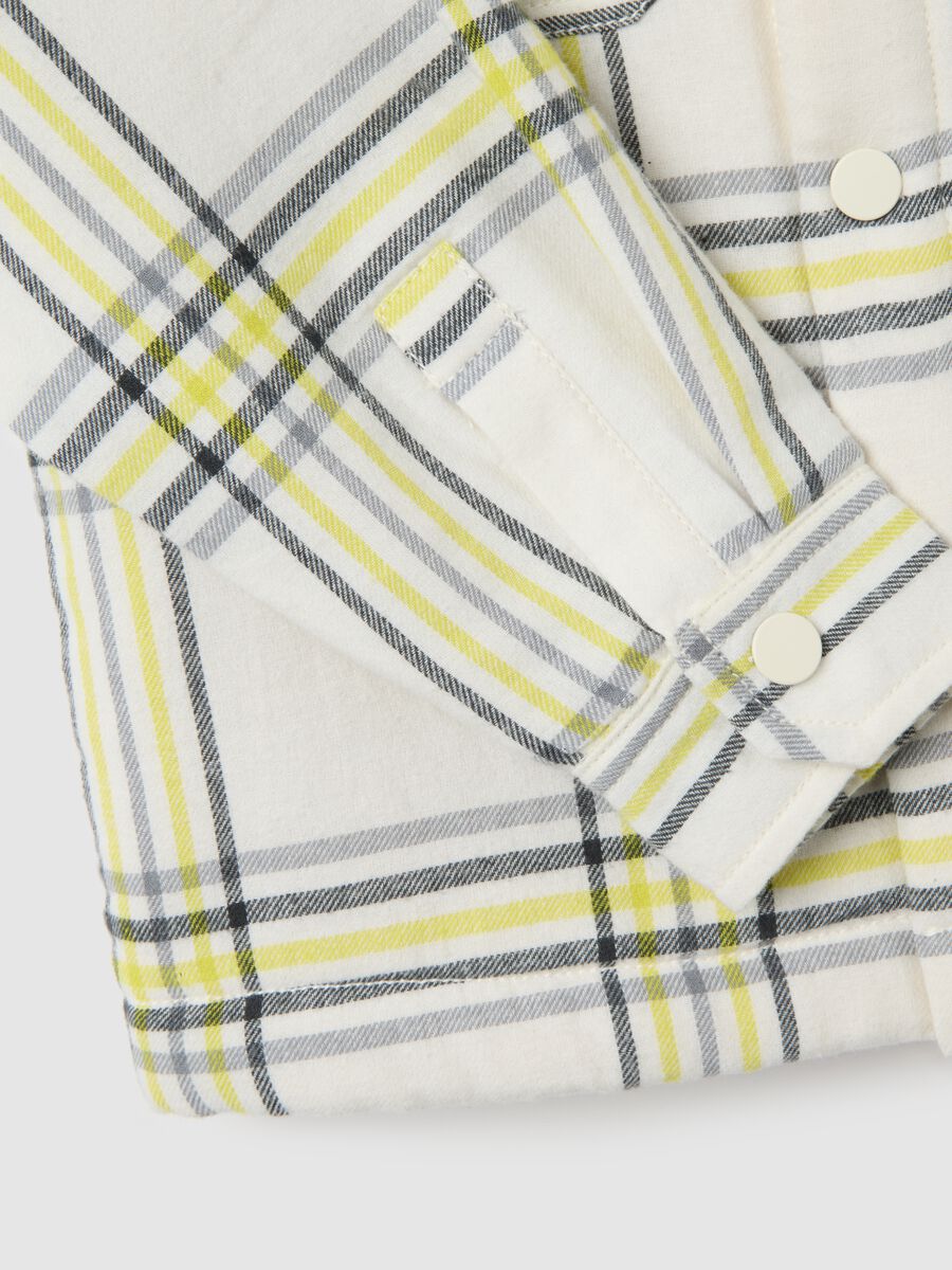 Children's multicoloured check shirt in pure cotton with oversized fit_2
