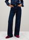 Wide-leg Blue Stretch Denim Jeans_1