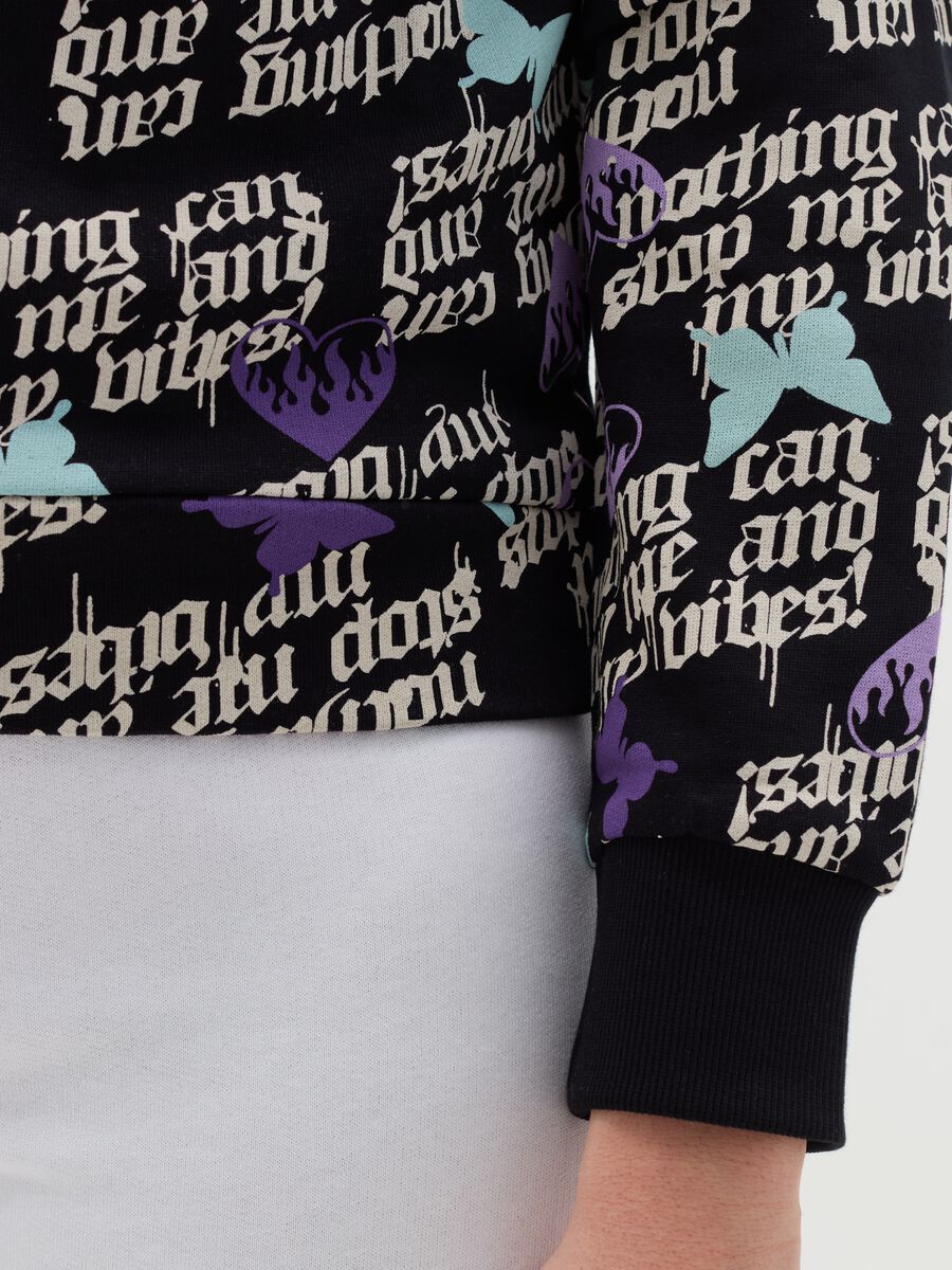 Cotton sweatshirt with gothic print_2