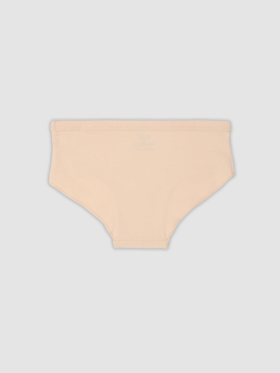 Beige stretch organic cotton briefs for girls_1