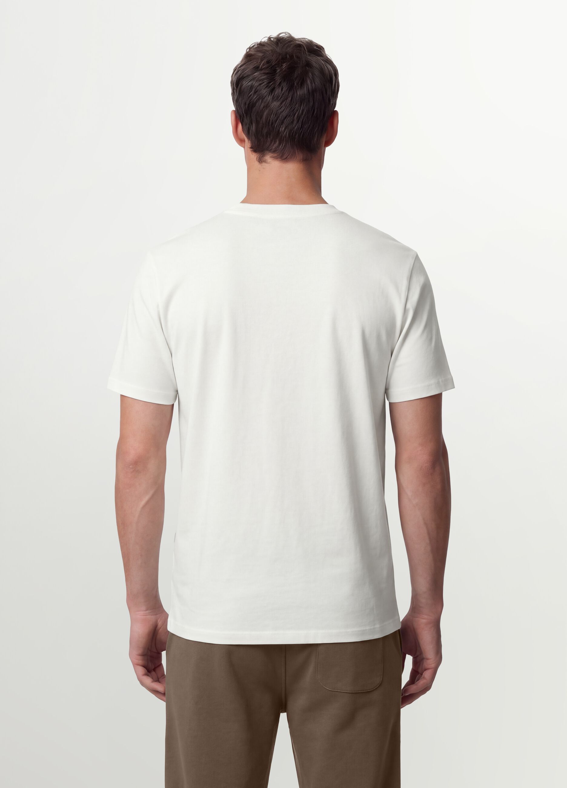 White organic cotton slim-fit short-sleeve T-shirt