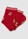Red Cotton Blend Christmas Socks with Print_1