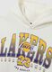White cotton-blend hoodie with Lakers logo_1