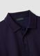 Felpa blu in tessuto elasticizzato con collo polo relaxed fit_5