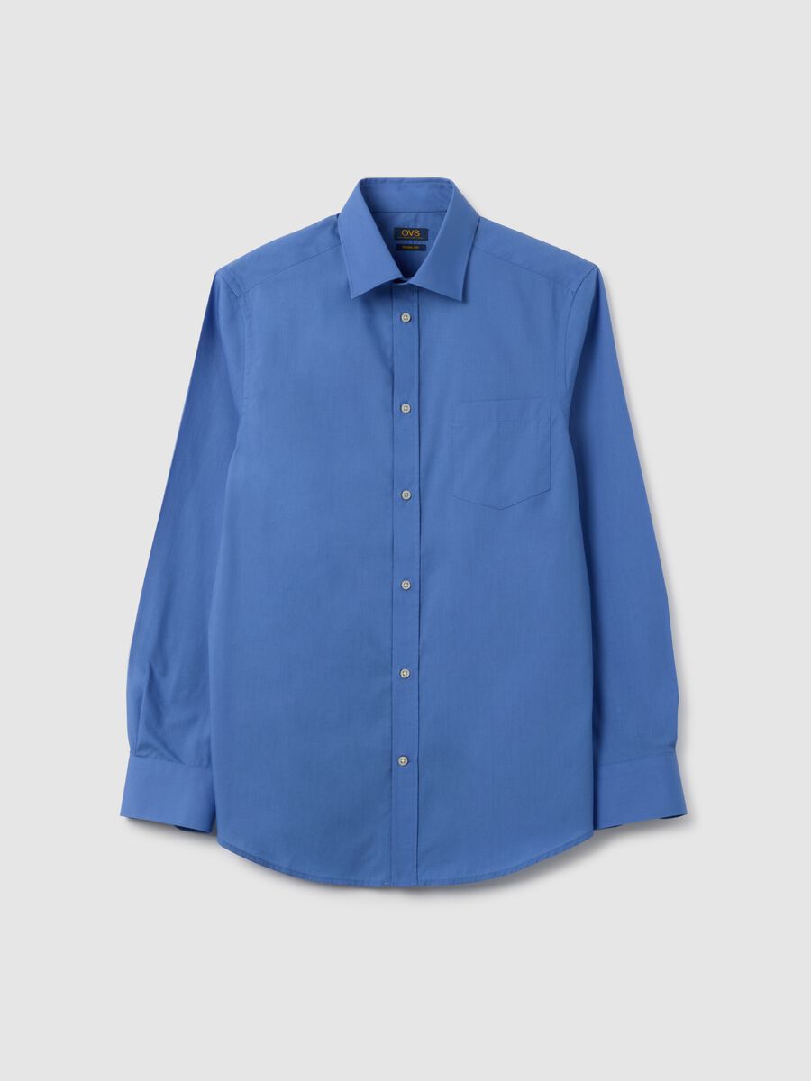 Men's Blue Cotton Blend Easy Iron Shirt_4