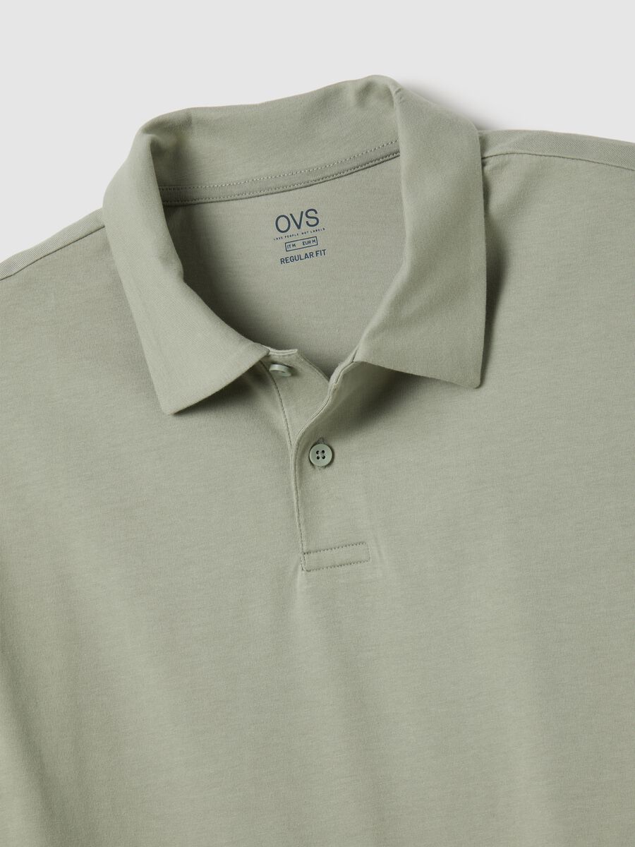 Men's pure cotton green polo shirt, regular fit_1