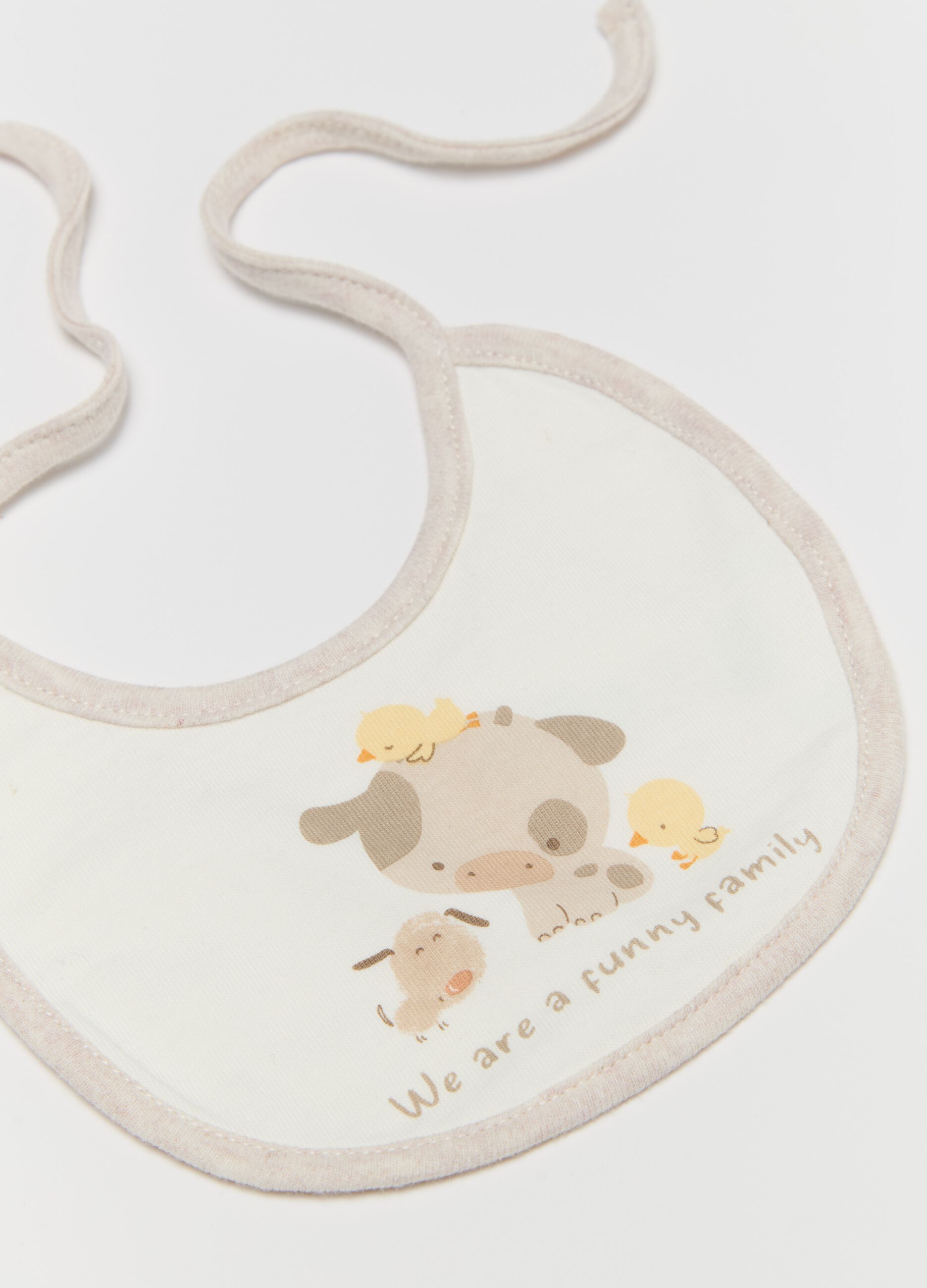 Two-pack bibs in organic cotton with print
