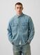 Denim shirt in a cotton and lyocell blend with two pockets_0