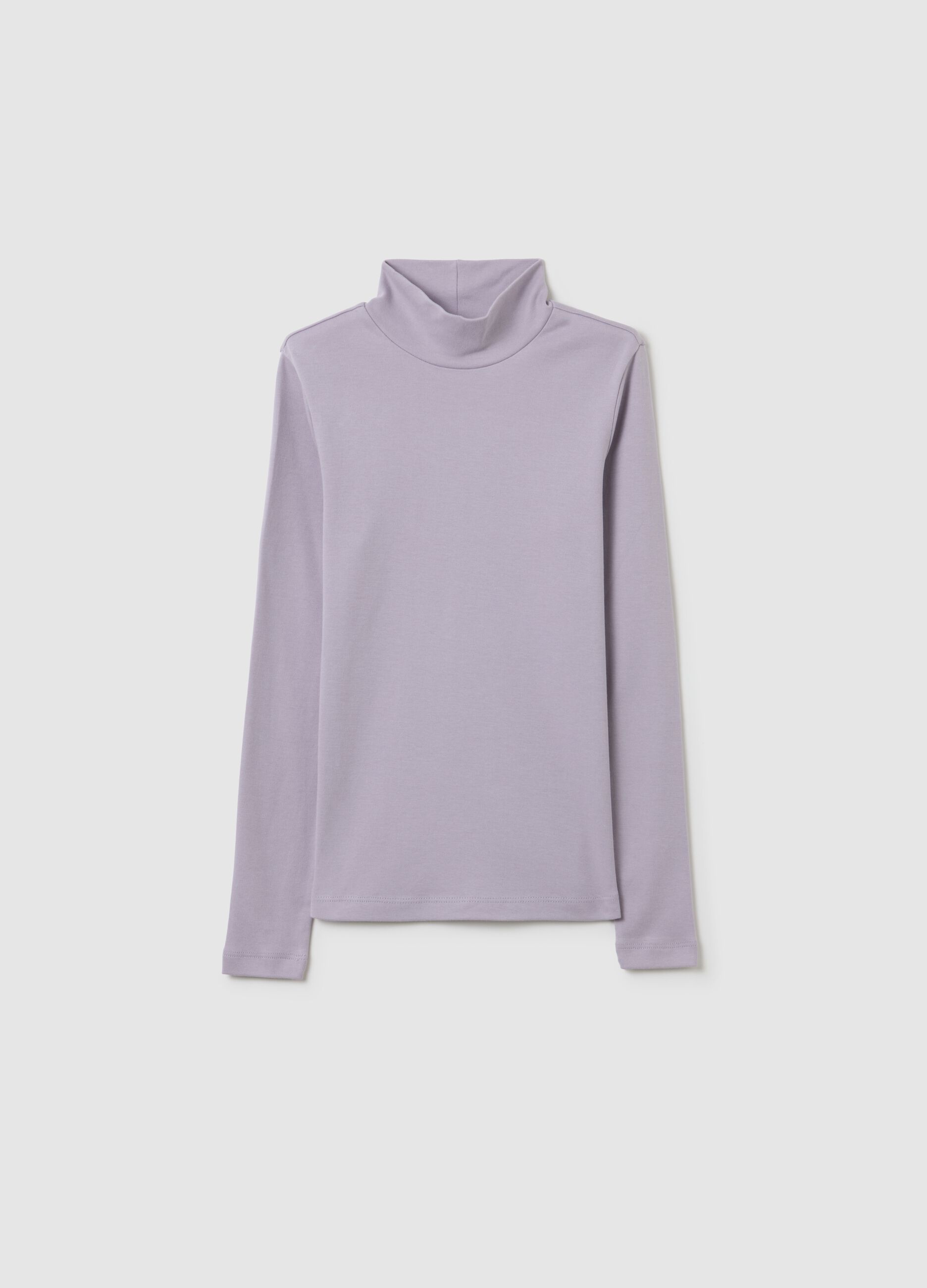 Girls' purple slim fit pure cotton t-shirt