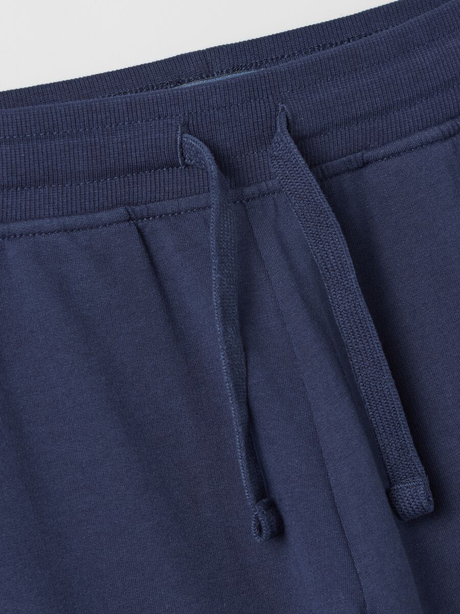 Blue shorts in pure cotton for boys_3