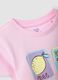 Girls' regular fit pink pure cotton T-shirt with fruit_2