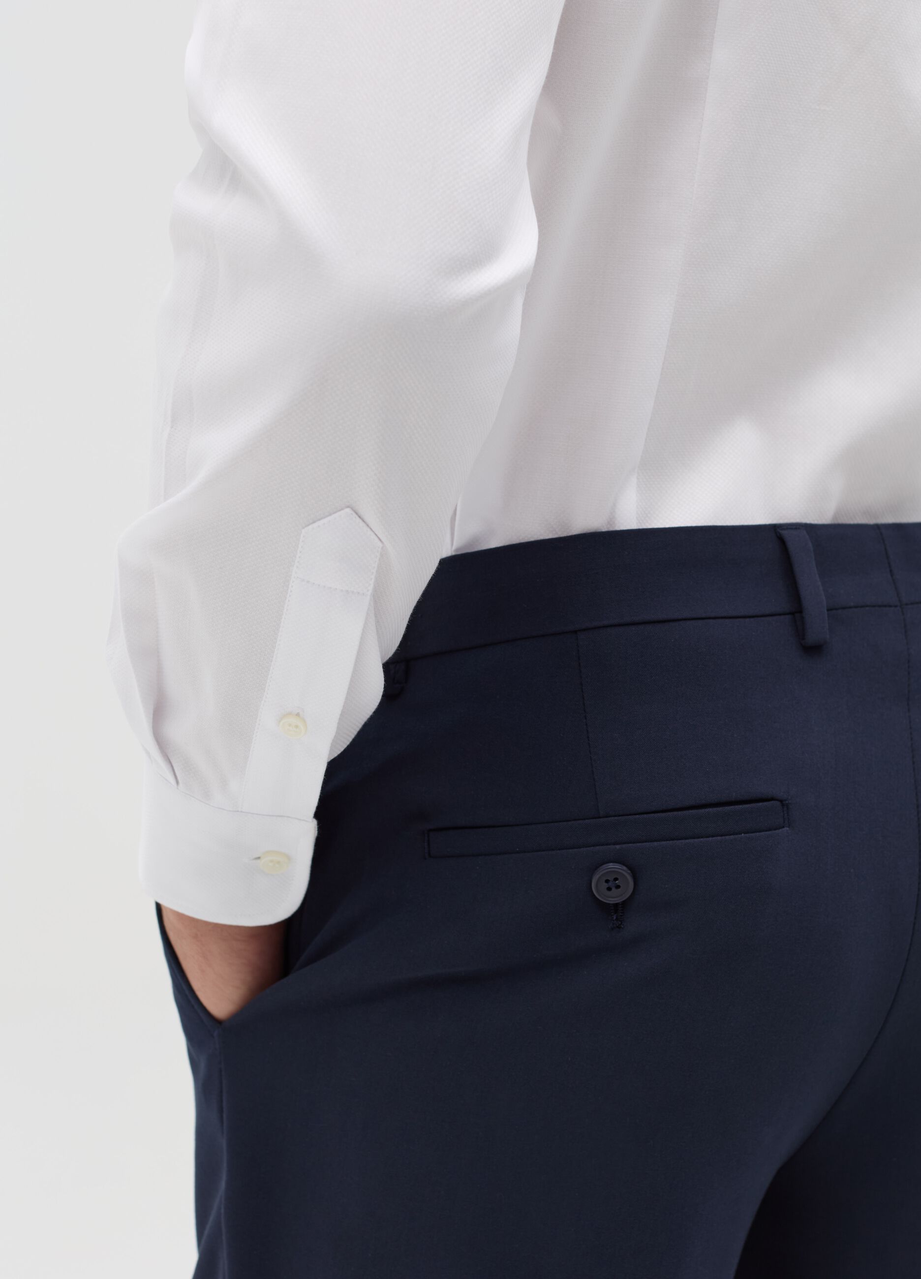 Camicia slim fit easy iron bianco