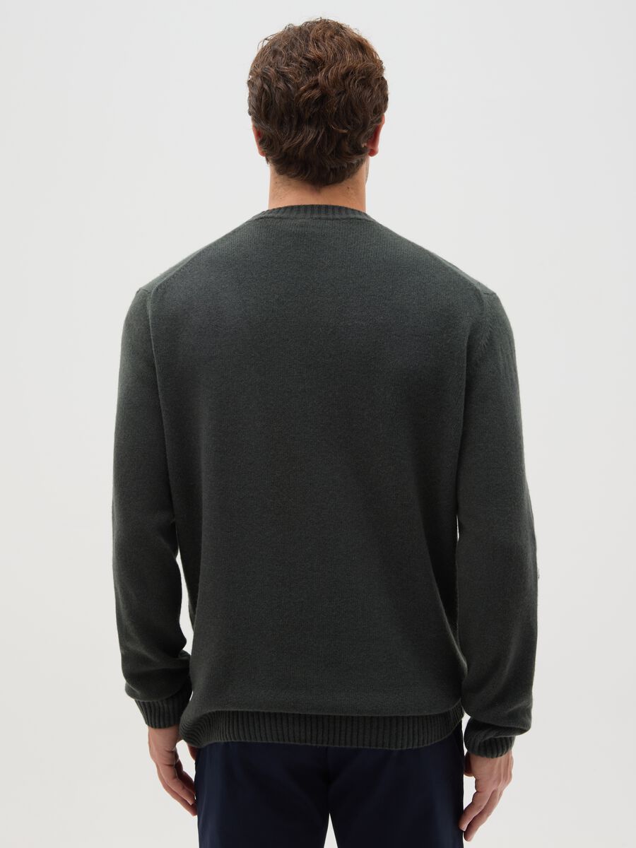 Maglione grigio blu in misto lana regular fit_2