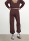 Pantaloni jogger marroni in misto cotone con vita elasticizzata regular fit_3